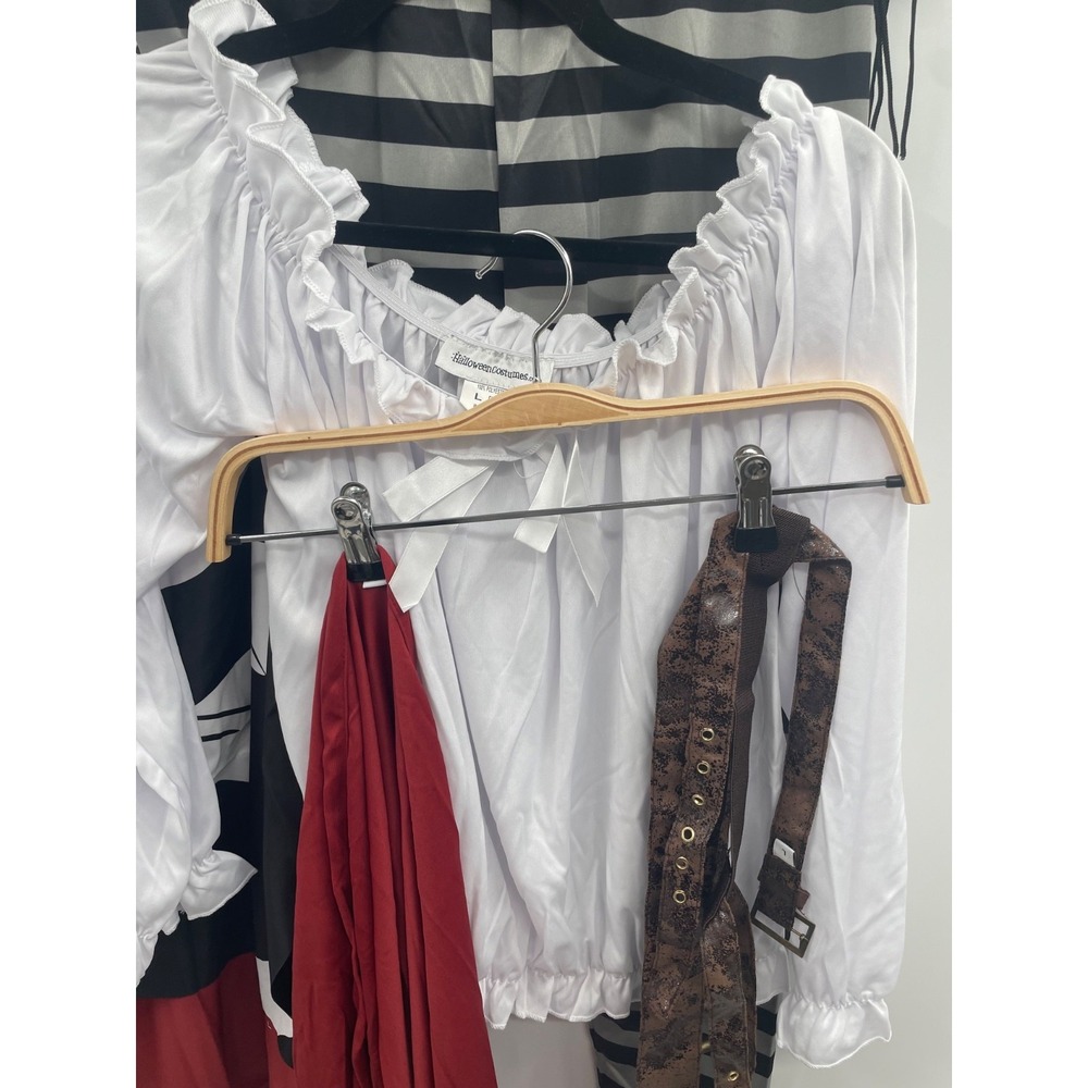 Halloween Costumes Skeleton Flag Rogue Pirate Outfit Womens Large Multicolor NWT - Picture 4 of 16